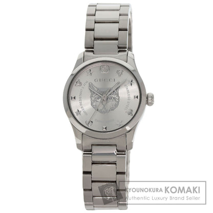 GUCCI グッチ YA126595 Gタイムレス キャットヘッド 126.5 腕時計 SS レディース 中古