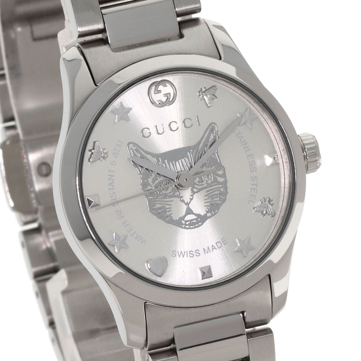 GUCCI グッチ YA126595 Gタイムレス キャットヘッド 126.5 腕時計 SS レディース 中古