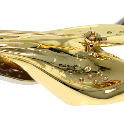 SELECT JEWELRY セレクトジュエリー パール 真珠 ダイヤモンド ブローチ K18YG レディース 中古