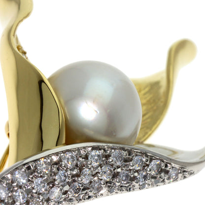 SELECT JEWELRY セレクトジュエリー パール 真珠 ダイヤモンド ブローチ K18YG レディース 中古