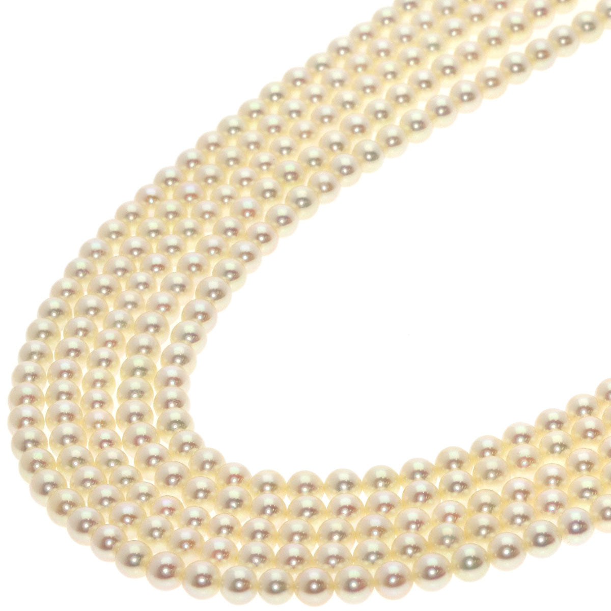 MIKIMOTO ミキモト ベビー パール 真珠 5連 ネックレス K18YG レディース 中古