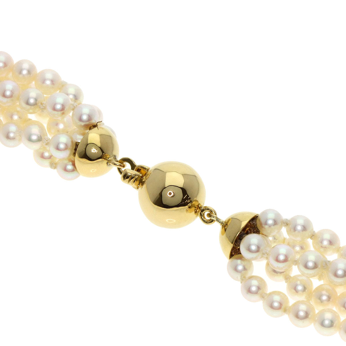 MIKIMOTO ミキモト ベビー パール 真珠 5連 ネックレス K18YG レディース 中古