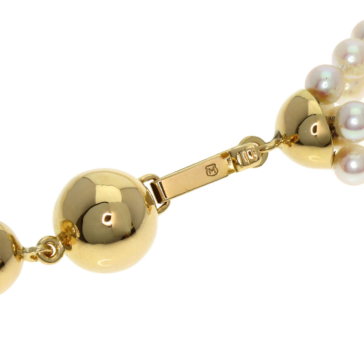 MIKIMOTO ミキモト ベビー パール 真珠 5連 ネックレス K18YG レディース 中古