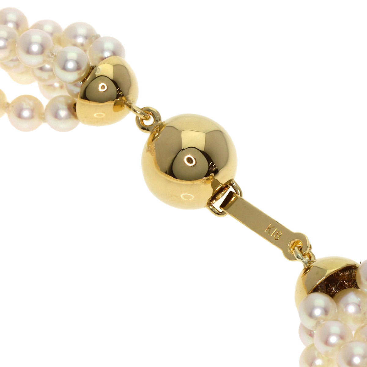 MIKIMOTO ミキモト ベビー パール 真珠 5連 ネックレス K18YG レディース 中古