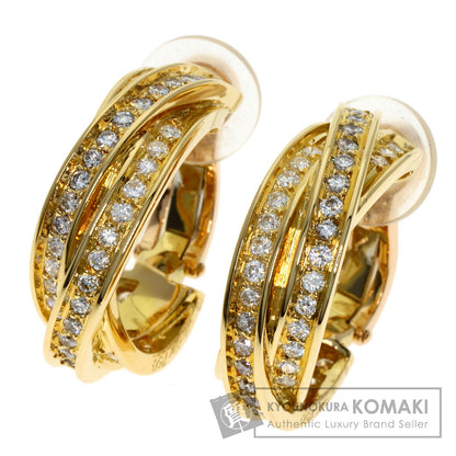 CARTIER カルティエ スリーバングルズ ダイヤモンド イヤリング K18YG レディース 中古
