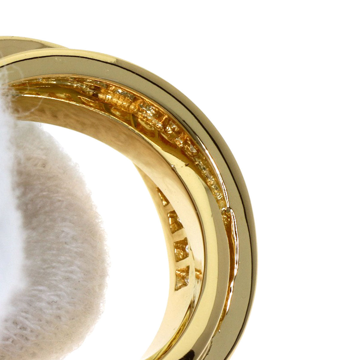 CARTIER カルティエ スリーバングルズ ダイヤモンド イヤリング K18YG レディース 中古