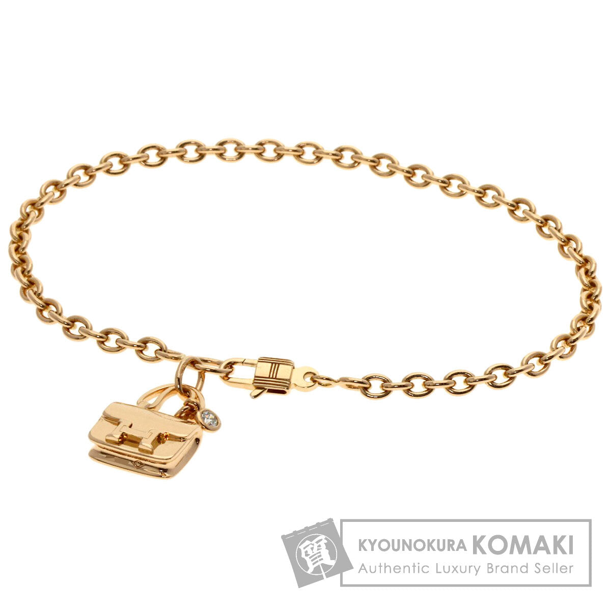 HERMES エルメス コンスタンス 1P ダイヤモンド ブレスレット K18PG レディース 中古