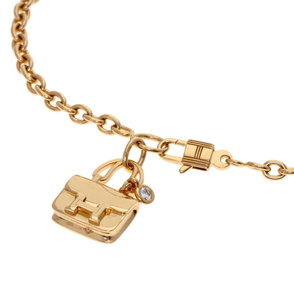 HERMES エルメス コンスタンス 1P ダイヤモンド ブレスレット K18PG レディース 中古