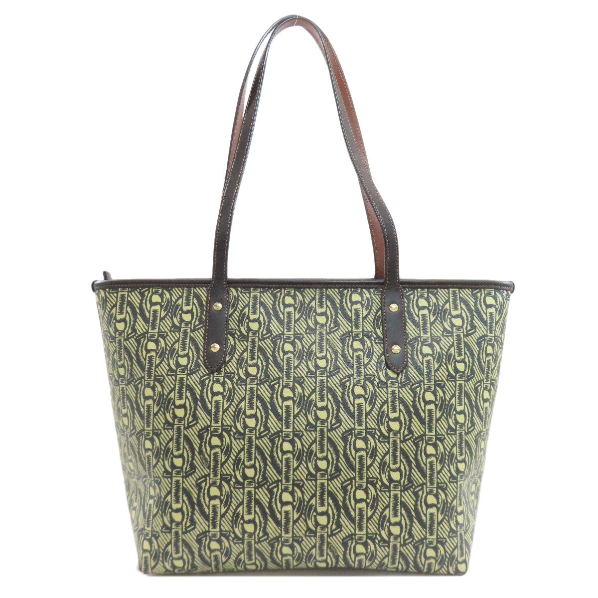 COACH コーチ F37854 チェーン柄 トートバッグ PVC レディース 中古