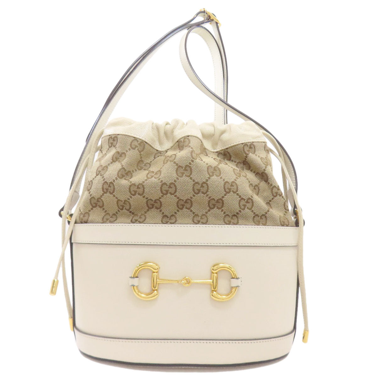 GUCCI グッチ 602118 ホースビット バケットバッグ GG ショルダーバッグ キャンバス レディース 中古
