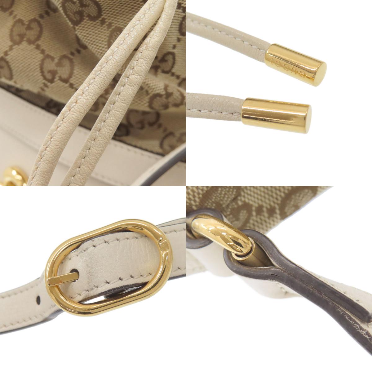 GUCCI グッチ 602118 ホースビット バケットバッグ GG ショルダーバッグ キャンバス レディース 中古