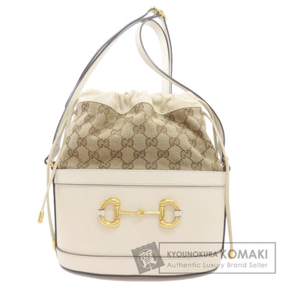 GUCCI グッチ 602118 ホースビット バケットバッグ GG ショルダーバッグ キャンバス レディース 中古