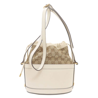 GUCCI グッチ 602118 ホースビット バケットバッグ GG ショルダーバッグ キャンバス レディース 中古