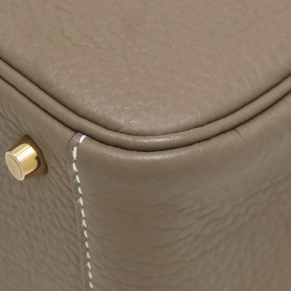 HERMES エルメス リンディ 20 ミニ エトープ ゴールド金具 ハンドバッグ トリヨン レディース 中古