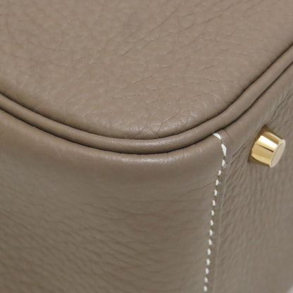 HERMES エルメス リンディ 20 ミニ エトープ ゴールド金具 ハンドバッグ トリヨン レディース 中古