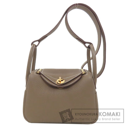 HERMES エルメス リンディ 20 ミニ エトープ ゴールド金具 ハンドバッグ トリヨン レディース 中古