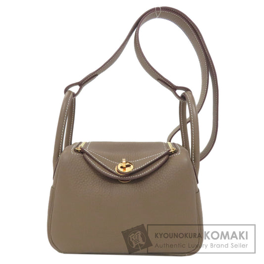 HERMES エルメス リンディ 20 ミニ エトープ ゴールド金具 ハンドバッグ トリヨン レディース 中古