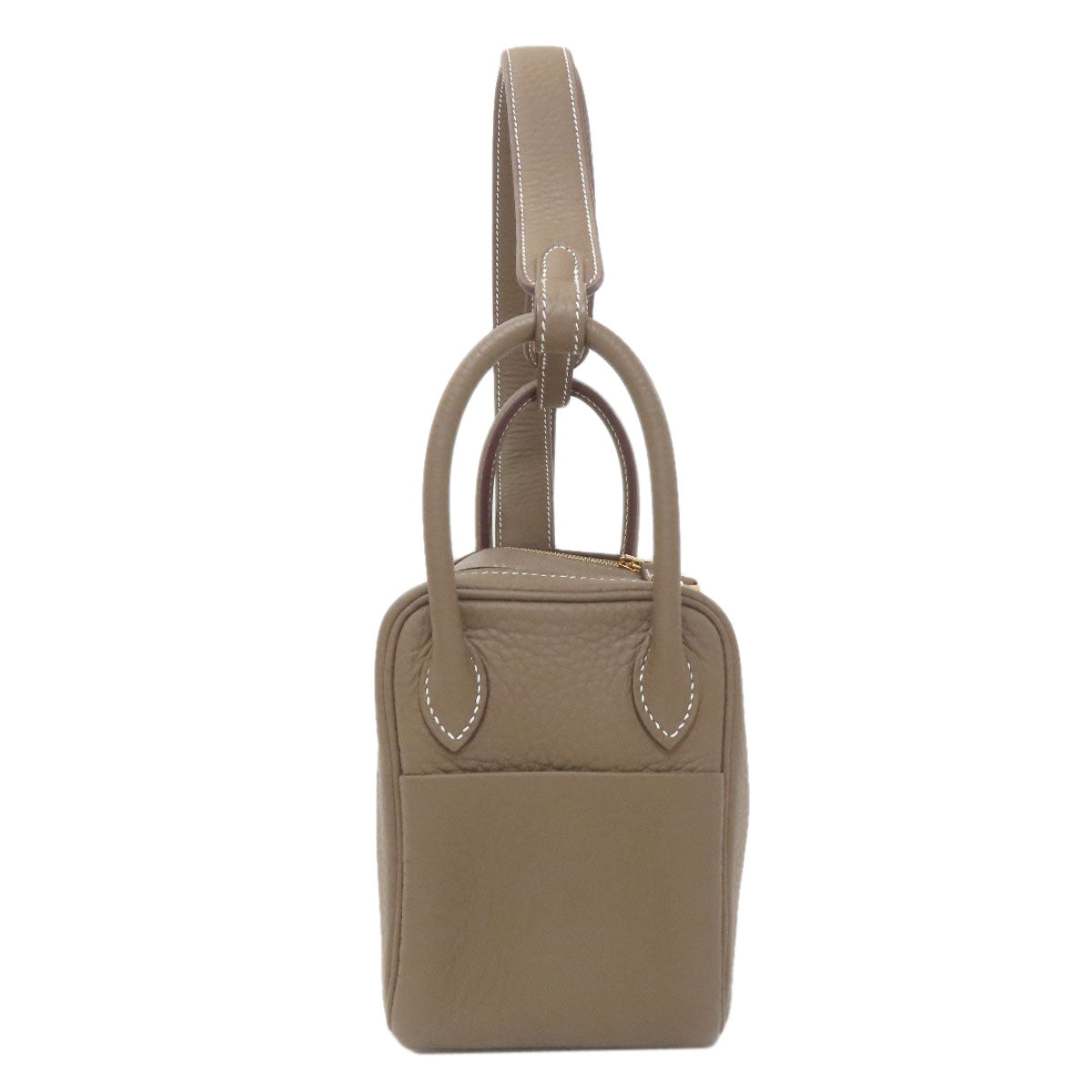 HERMES エルメス リンディ 20 ミニ エトープ ゴールド金具 ハンドバッグ トリヨン レディース 中古