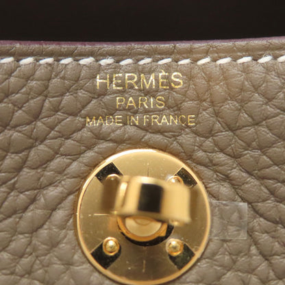 HERMES エルメス リンディ 20 ミニ エトープ ゴールド金具 ハンドバッグ トリヨン レディース 中古