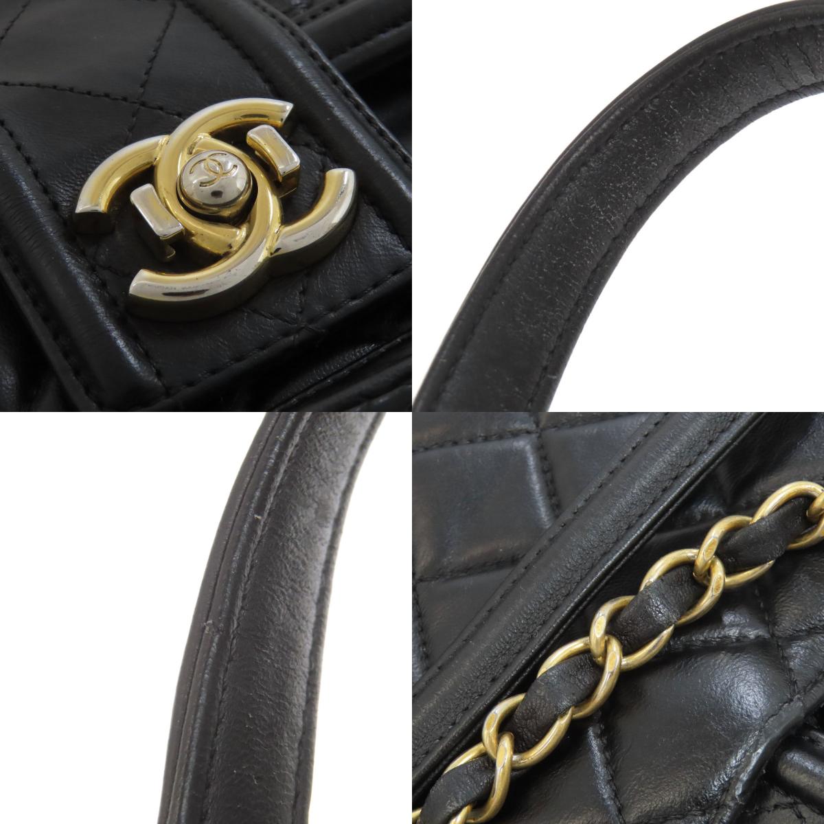 CHANEL シャネル チェーンショルダー マトラッセ ゴールド金具 ショルダーバッグ ラムスキン レディース 中古