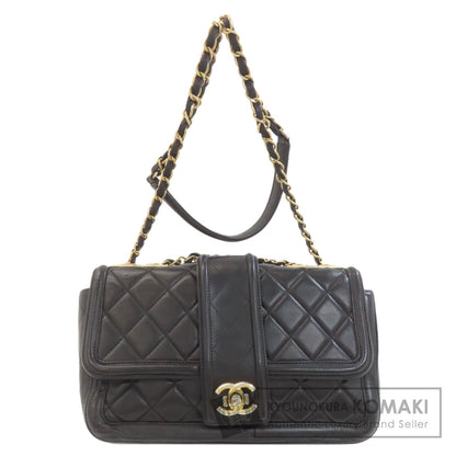 CHANEL シャネル チェーンショルダー マトラッセ ゴールド金具 ショルダーバッグ ラムスキン レディース 中古