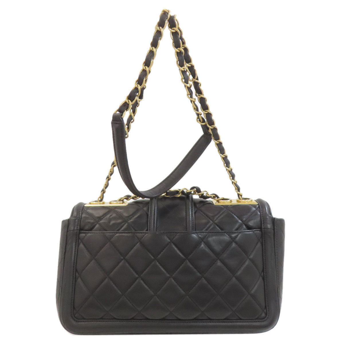 CHANEL シャネル チェーンショルダー マトラッセ ゴールド金具 ショルダーバッグ ラムスキン レディース 中古