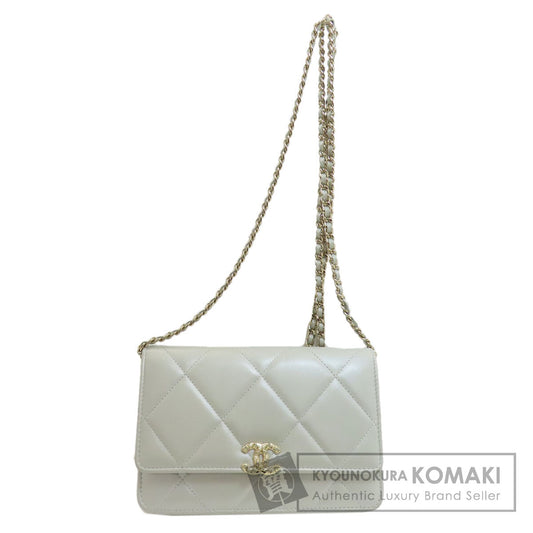 CHANEL シャネル チェーンショルダー マトラッセ ゴールド金具 ショルダーバッグ ラムスキン レディース 中古