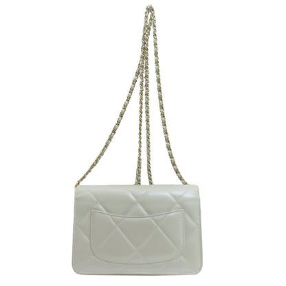 CHANEL シャネル チェーンショルダー マトラッセ ゴールド金具 ショルダーバッグ ラムスキン レディース 中古