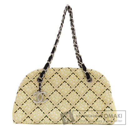 CHANEL シャネル マドモアゼル ボーリングバッグ シルバー金具 ショルダーバッグ エナメル レディース 中古
