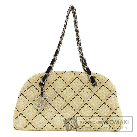 CHANEL シャネル マドモアゼル ボーリングバッグ シルバー金具 ショルダーバッグ エナメル レディース 中古