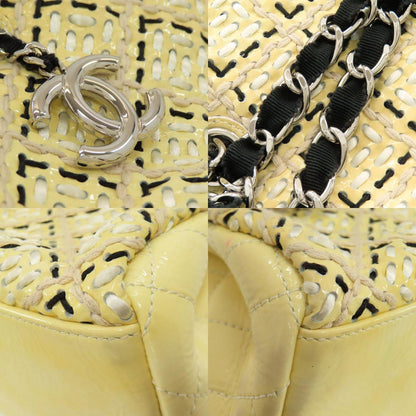 CHANEL シャネル マドモアゼル ボーリングバッグ シルバー金具 ショルダーバッグ エナメル レディース 中古