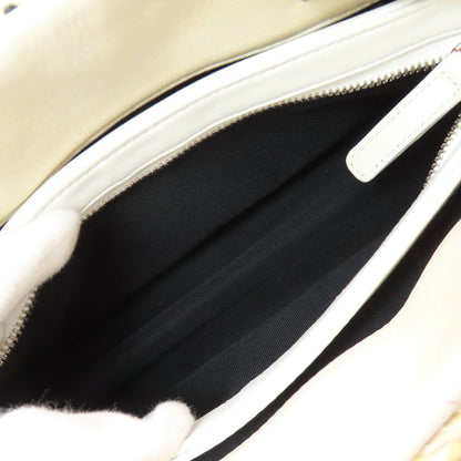 CHANEL シャネル マドモアゼル ボーリングバッグ シルバー金具 ショルダーバッグ エナメル レディース 中古
