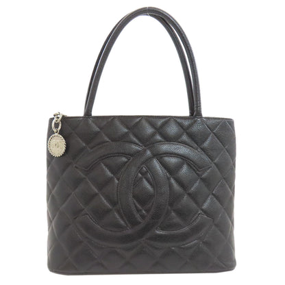 CHANEL シャネル 復刻トート シルバー金具 トートバッグ グレインド カーフスキン レディース 中古