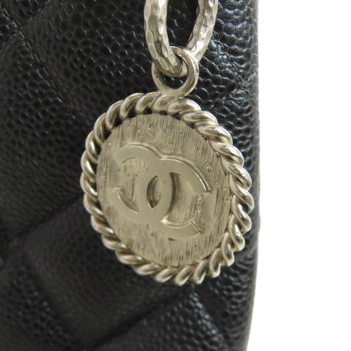 CHANEL シャネル 復刻トート シルバー金具 トートバッグ グレインド カーフスキン レディース 中古