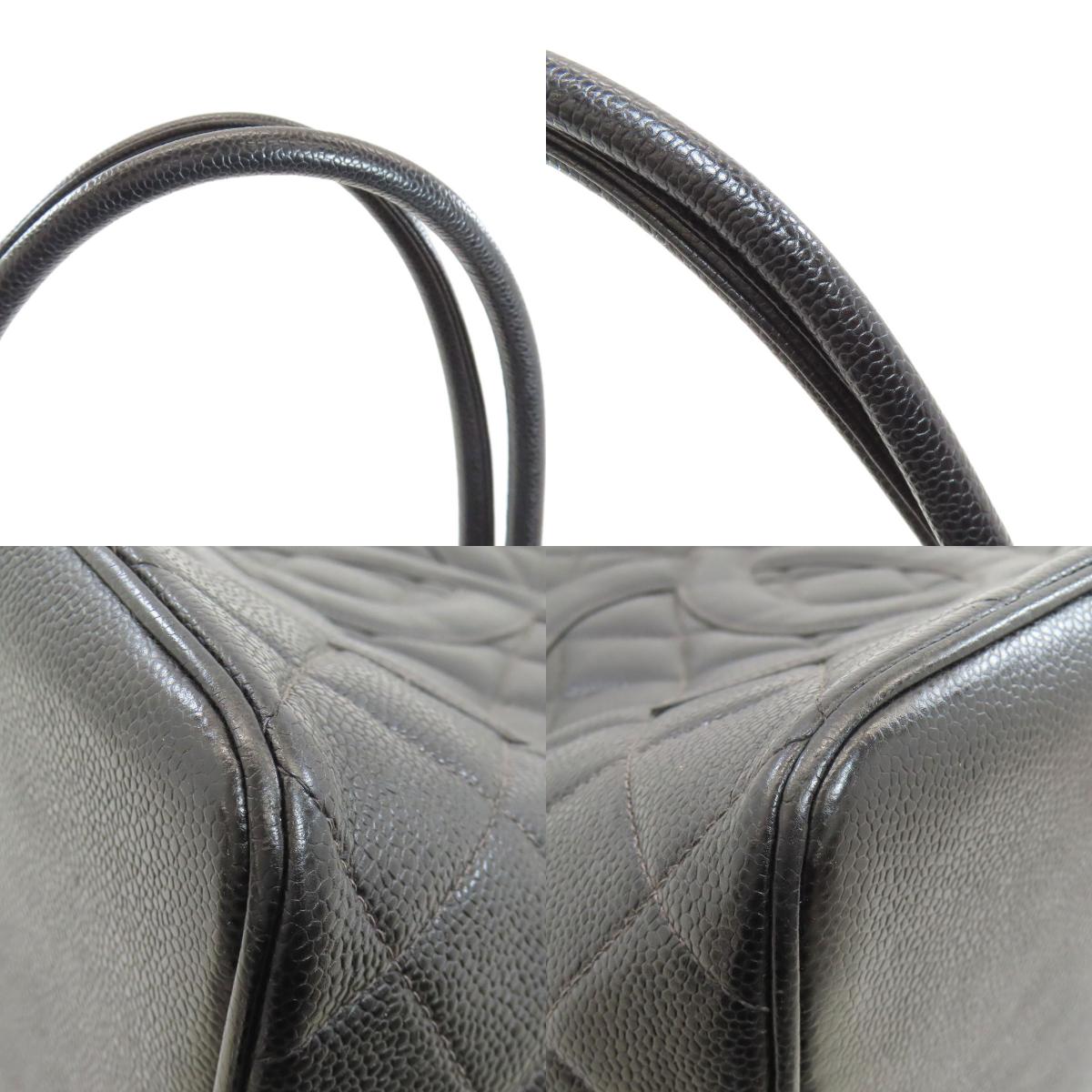 CHANEL シャネル 復刻トート シルバー金具 トートバッグ グレインド カーフスキン レディース 中古