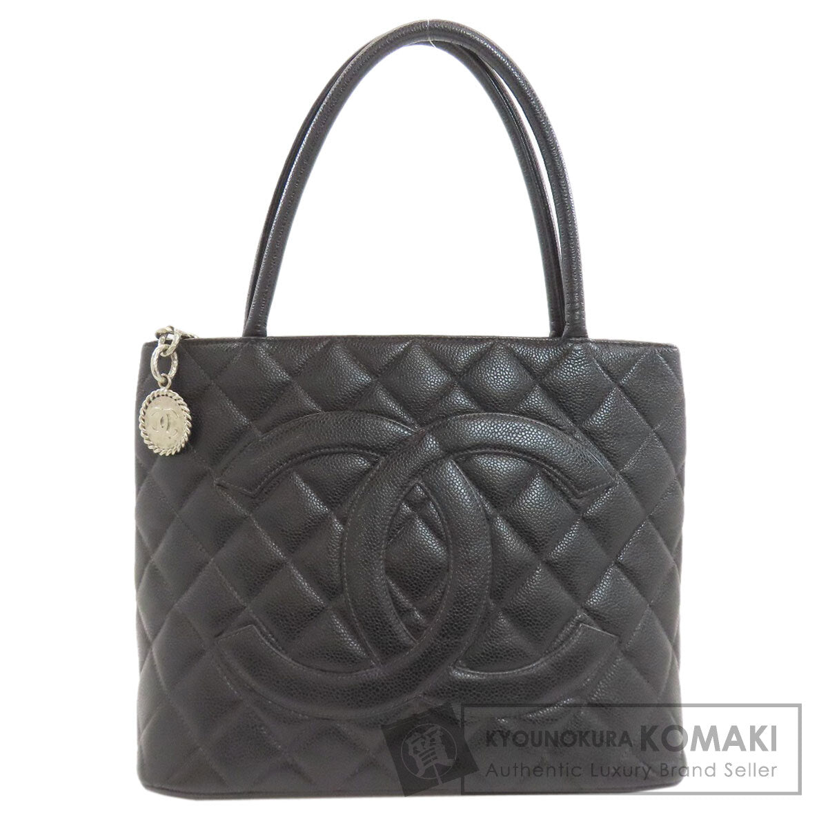 CHANEL シャネル 復刻トート シルバー金具 トートバッグ グレインド カーフスキン レディース 中古