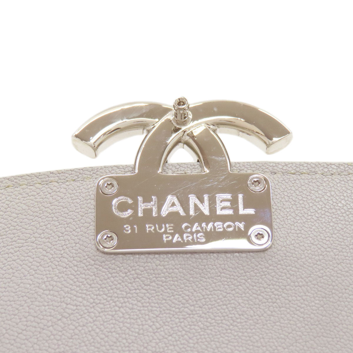 CHANEL シャネル ハーフココマーク シルバー金具 ショルダーバッグ カーフ レディース 中古