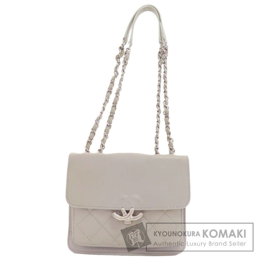 CHANEL シャネル ハーフココマーク シルバー金具 ショルダーバッグ カーフ レディース 中古