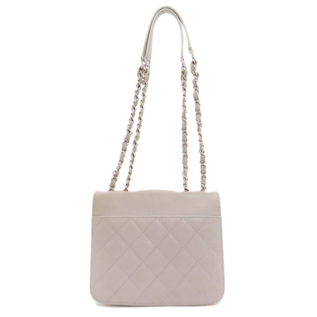 CHANEL シャネル ハーフココマーク シルバー金具 ショルダーバッグ カーフ レディース 中古