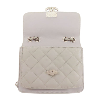CHANEL シャネル ハーフココマーク シルバー金具 ショルダーバッグ カーフ レディース 中古