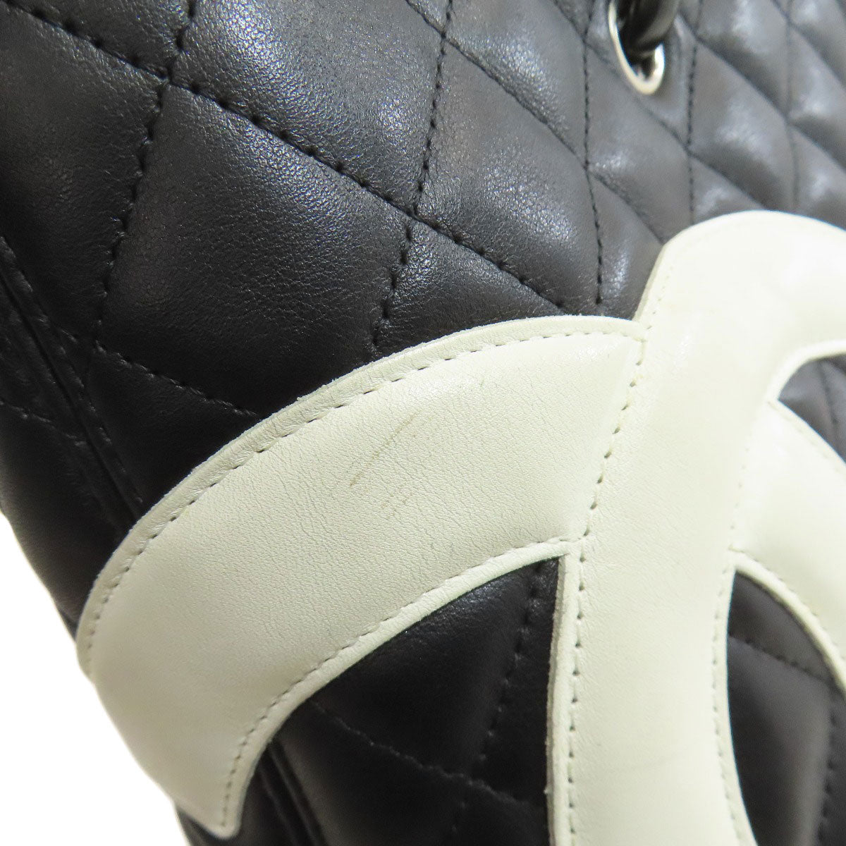 CHANEL シャネル カンボンライン シルバー金具 トートバッグ カーフ レディース 中古
