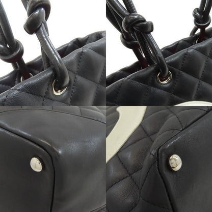 CHANEL シャネル カンボンライン シルバー金具 トートバッグ カーフ レディース 中古