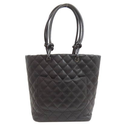 CHANEL シャネル カンボンライン シルバー金具 トートバッグ カーフ レディース 中古