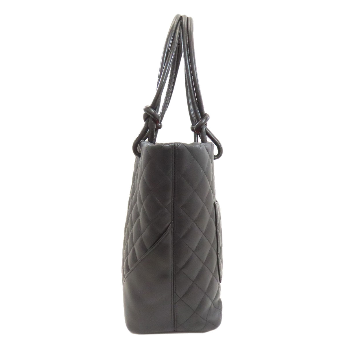 CHANEL シャネル カンボンライン シルバー金具 トートバッグ カーフ レディース 中古