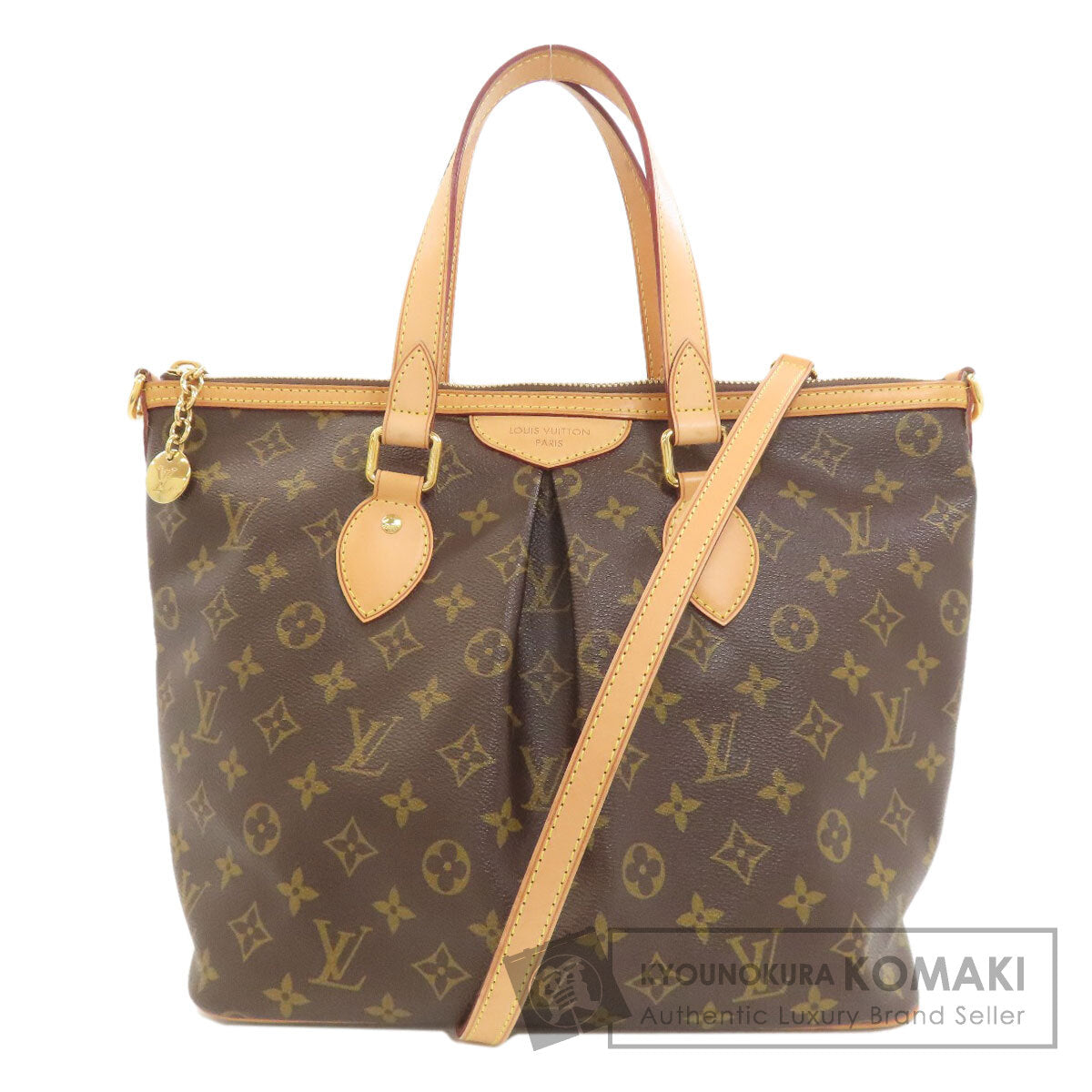 LOUIS VUITTON ルイヴィトン M40145 パレルモPM トートバッグ モノグラムキャンバス レディース 中古