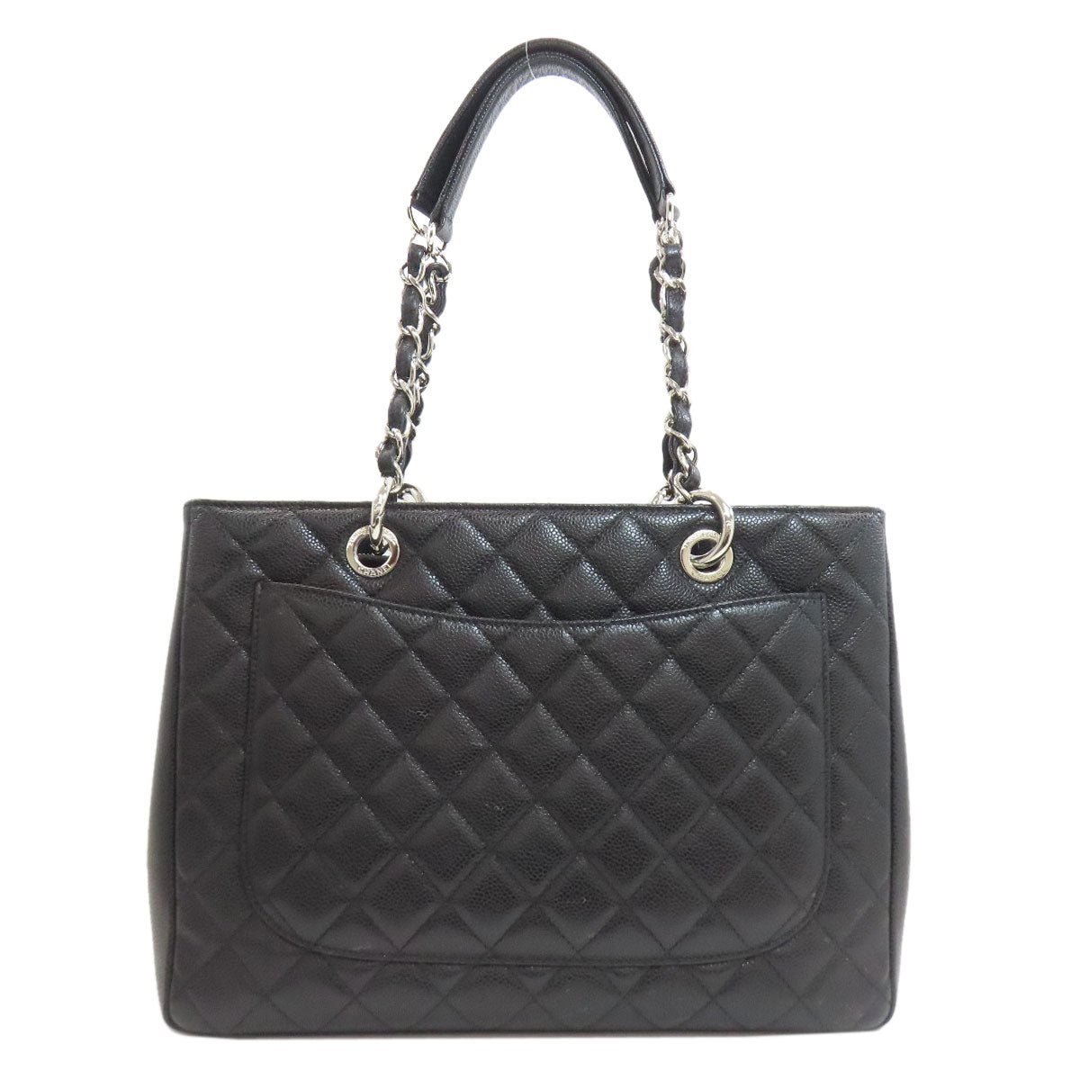 CHANEL シャネル マトラッセ シルバー金具 トートバッグ グレインド カーフスキン レディース 中古