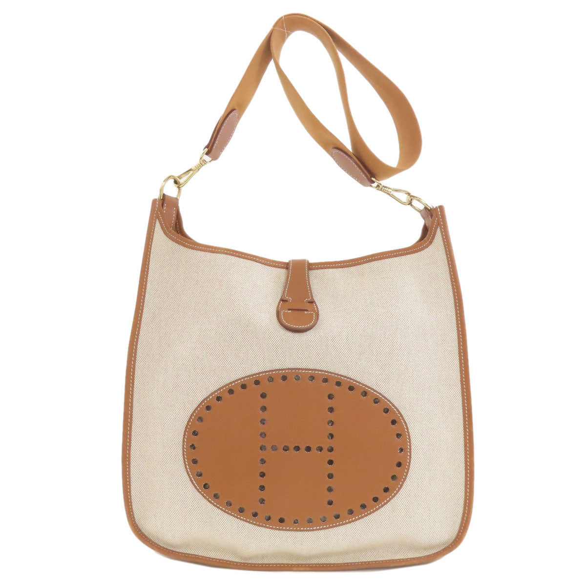HERMES エルメス エブリン1 GM ゴールド ゴールド金具 ショルダーバッグ トワルアッシュ レディース 中古