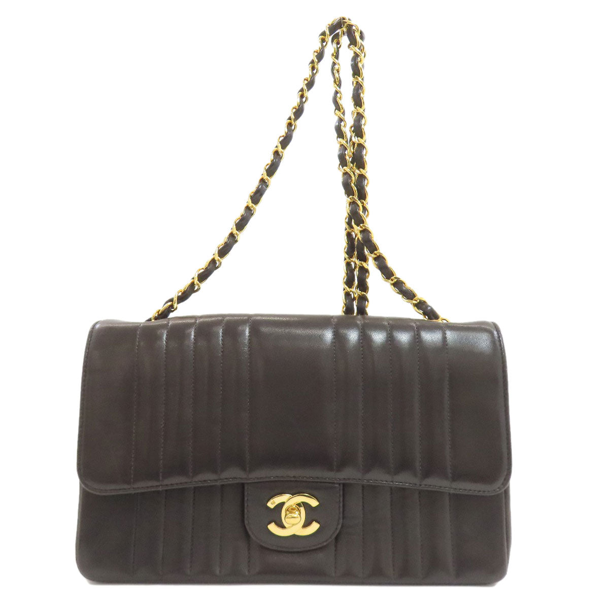 CHANEL シャネル マドモアゼル チェーンショルダー ゴールド金具 ショルダーバッグ ラムスキン レディース 中古