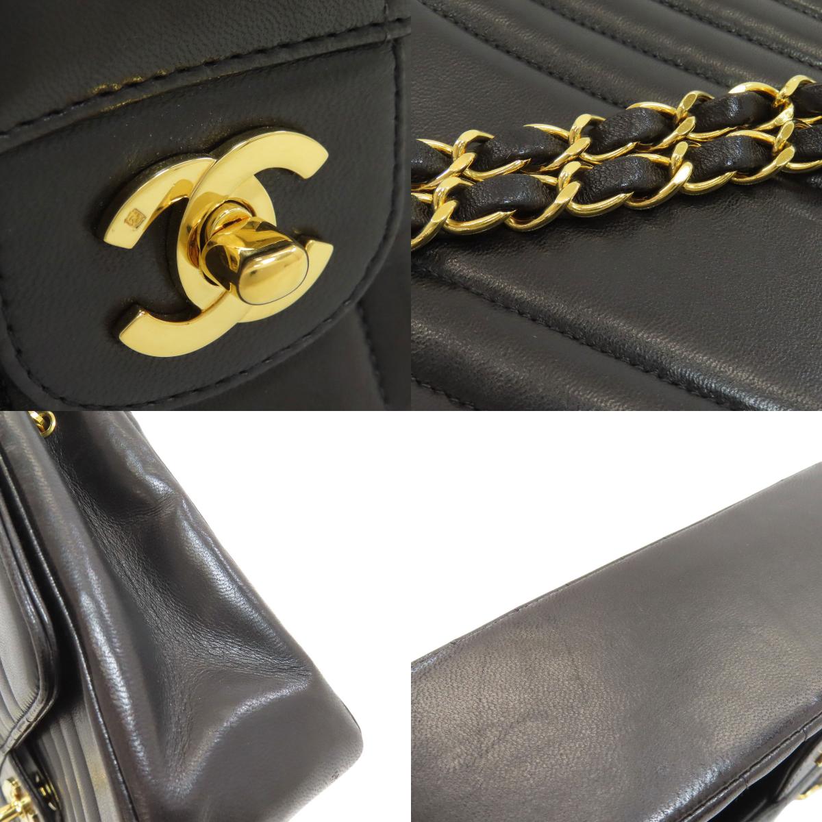 CHANEL シャネル マドモアゼル チェーンショルダー ゴールド金具 ショルダーバッグ ラムスキン レディース 中古