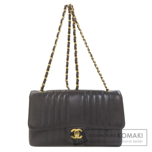 CHANEL シャネル マドモアゼル チェーンショルダー ゴールド金具 ショルダーバッグ グレインド カーフスキン レディース 中古